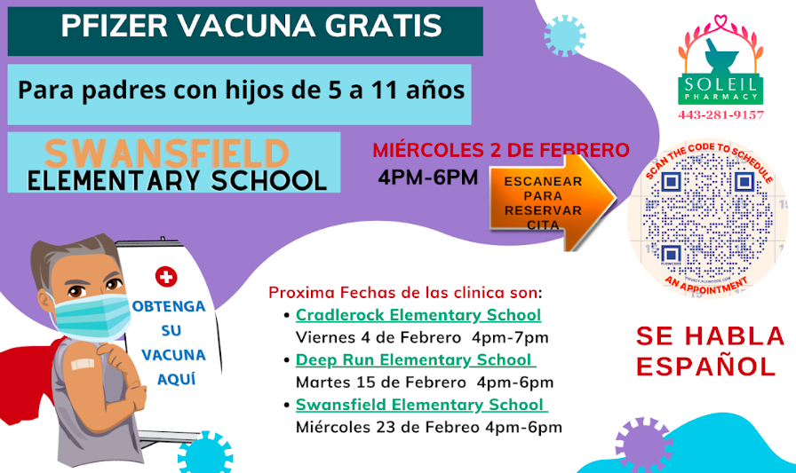 Pediatric Pfizer Clinic Flyer in Spanish