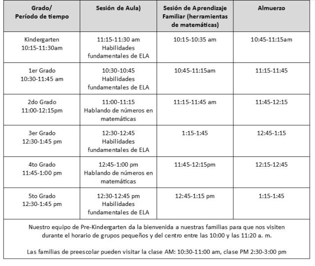 schedule