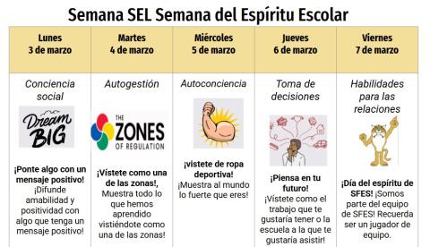 Semana SEL Semana del Espiritu Escolar