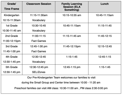 American Education Week Schedule
